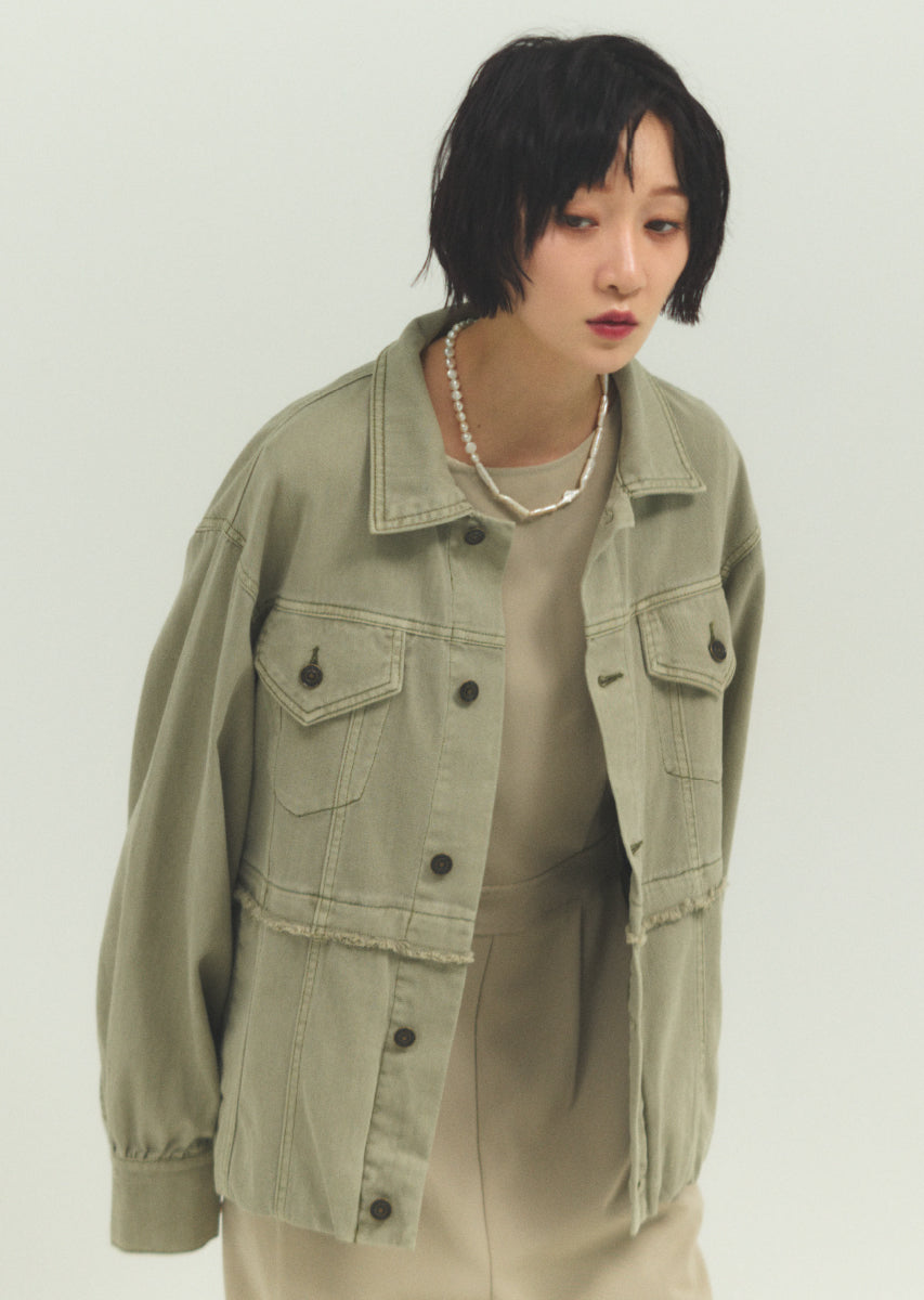 バルーンシルエットデニムブルゾン