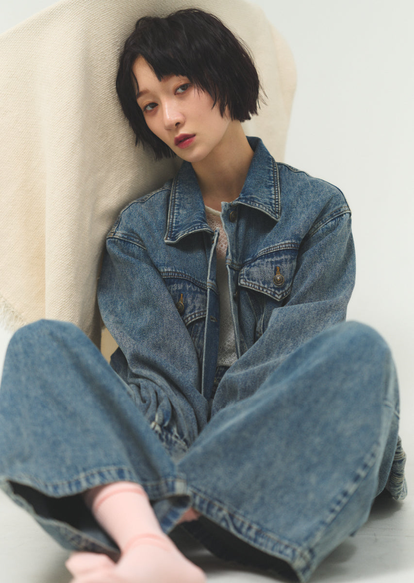 バルーンシルエットデニムブルゾン