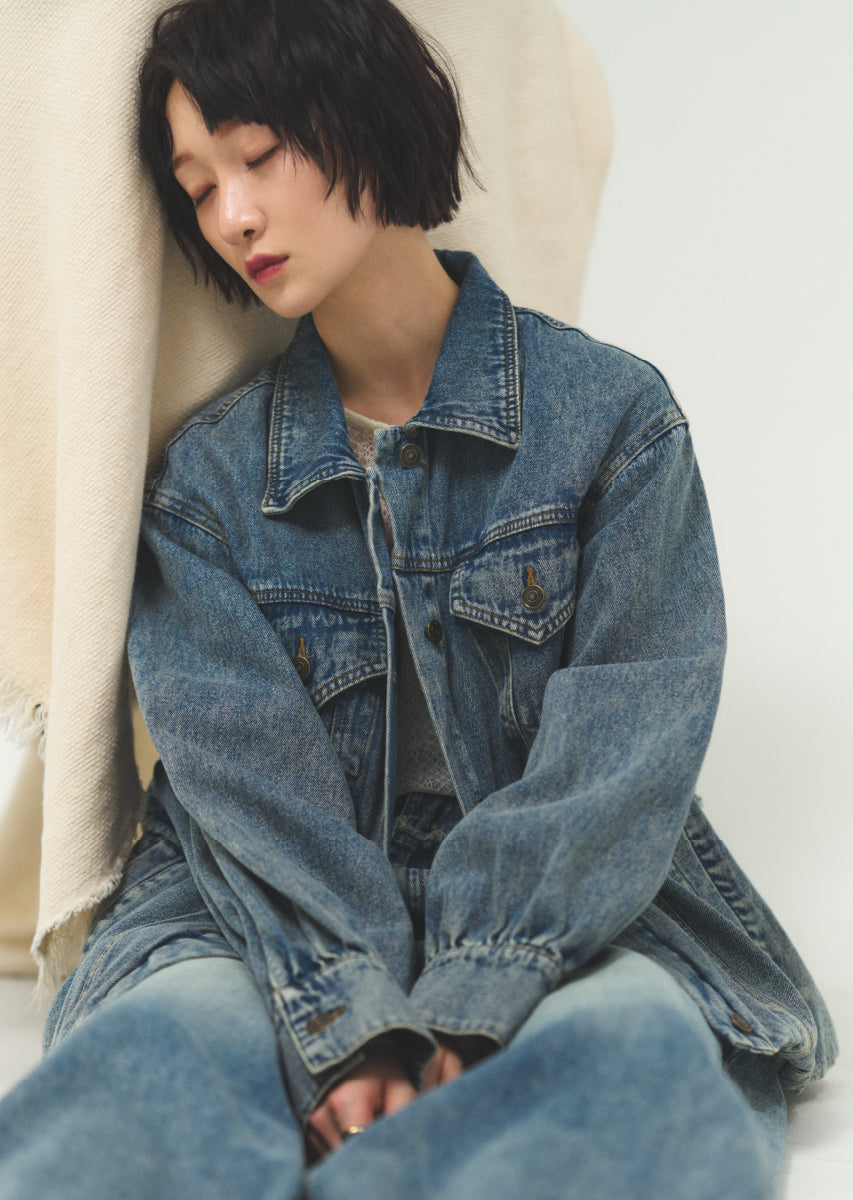 バルーンシルエットデニムブルゾン