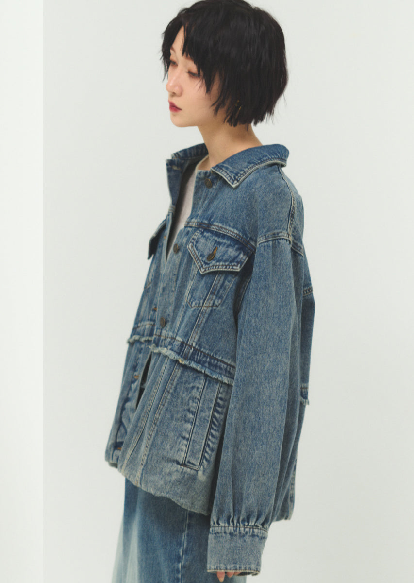 バルーンシルエットデニムブルゾン