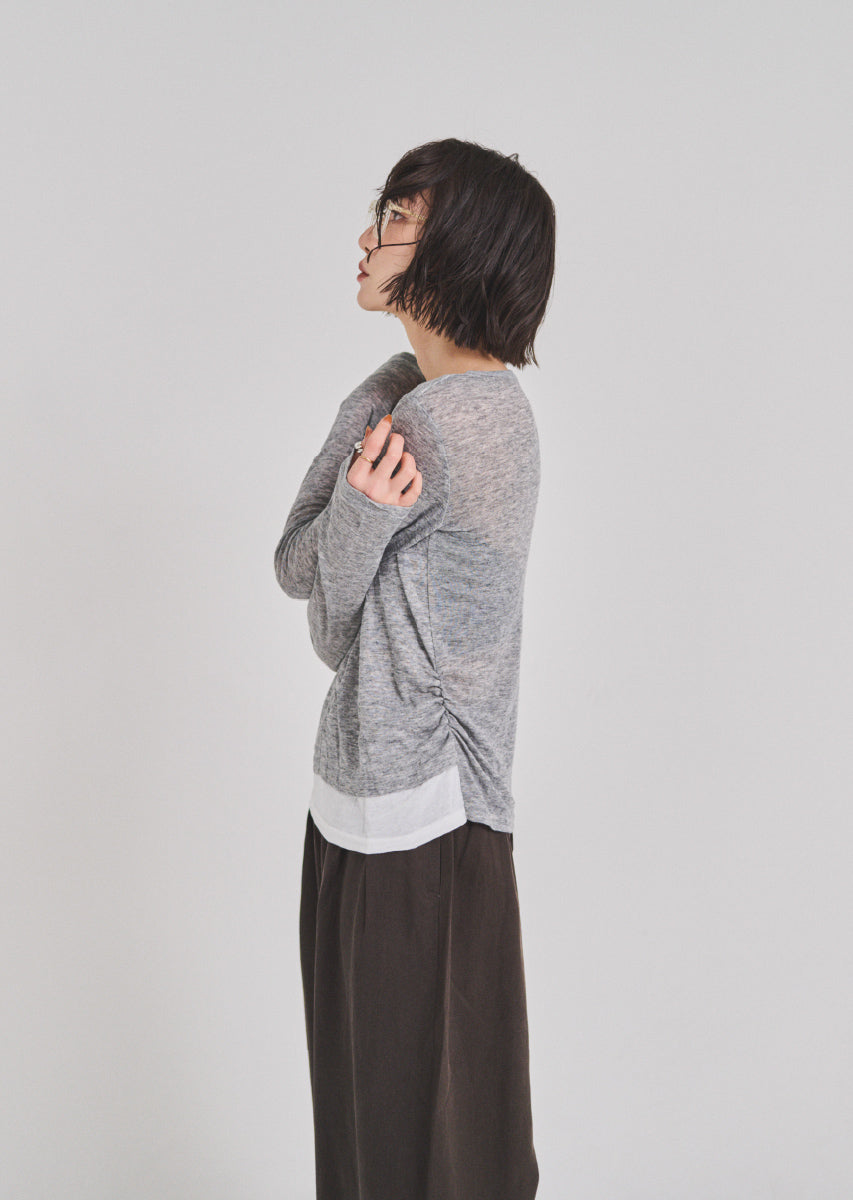 ハーフジップシアートップス