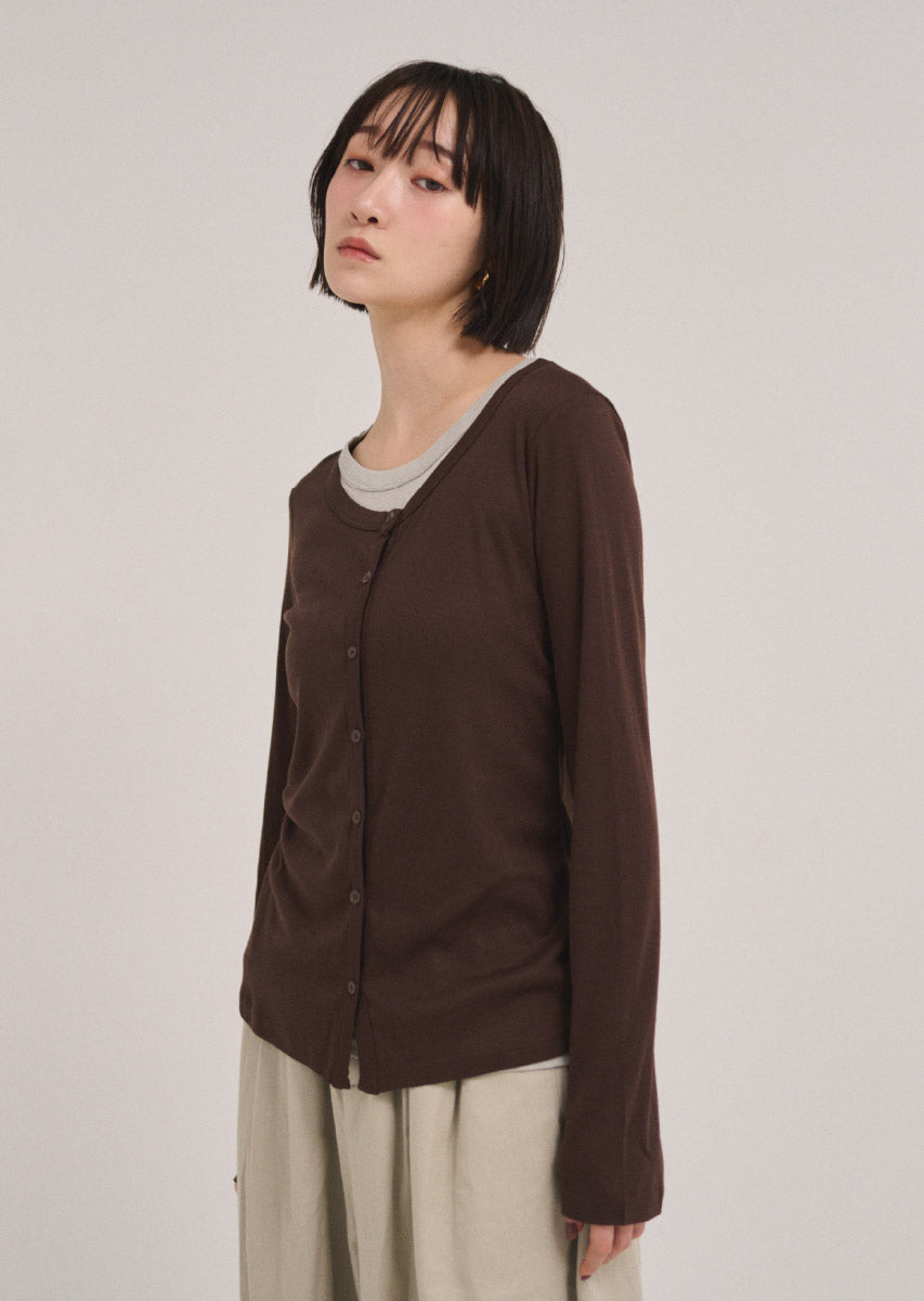 バイカラーソフトフィットカーディガン