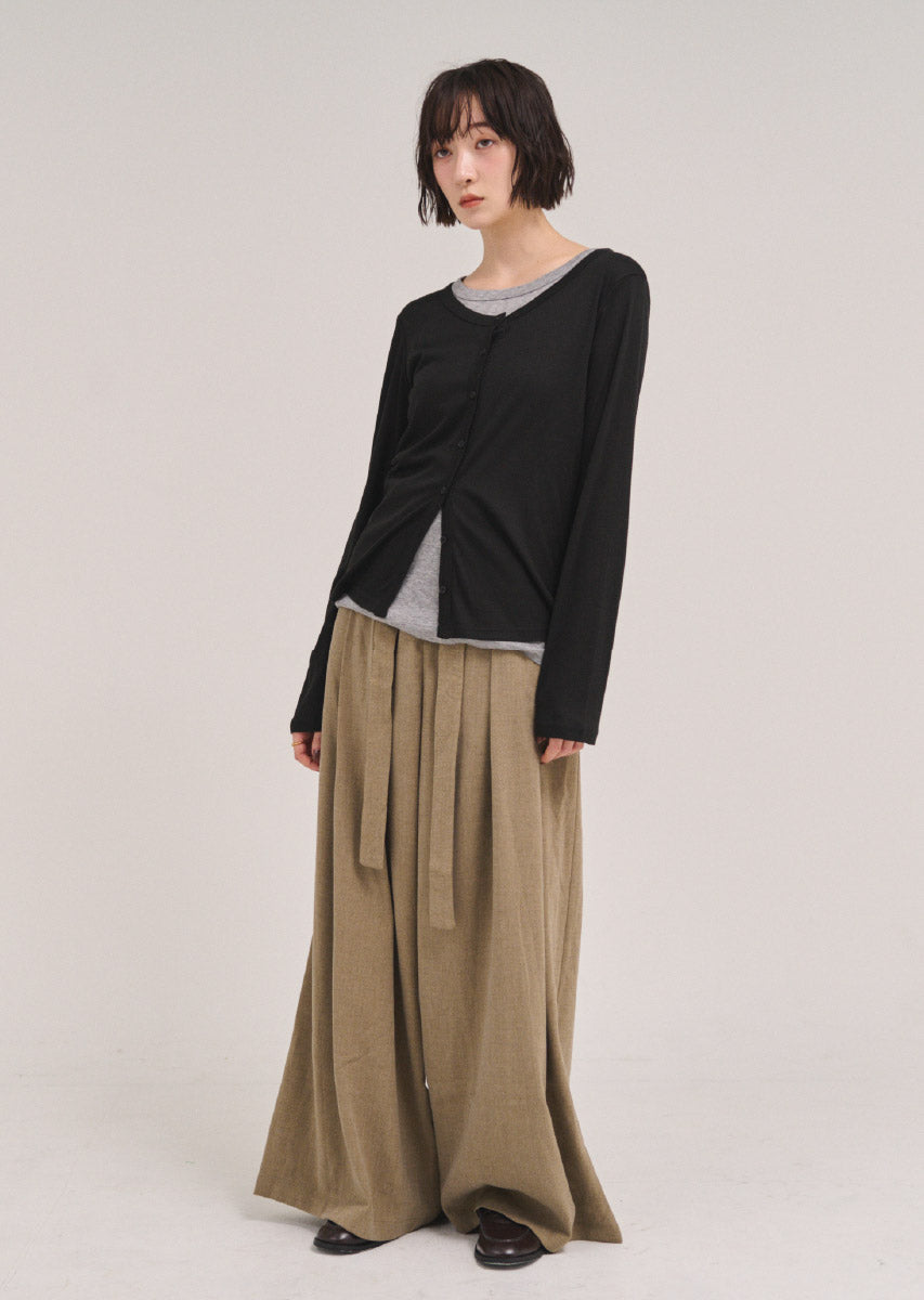 バイカラーソフトフィットカーディガン