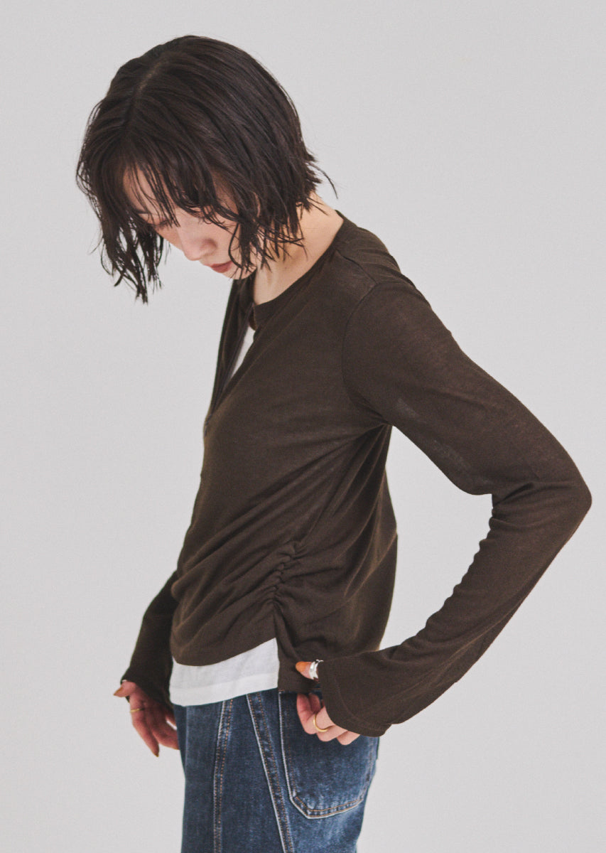 ハーフジップシアートップス