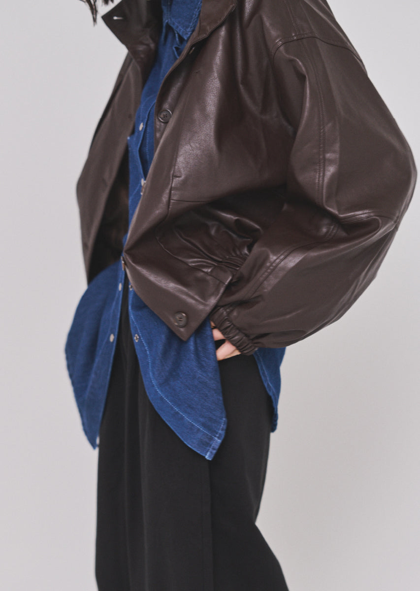 フェイクレザーオーバーブルゾン