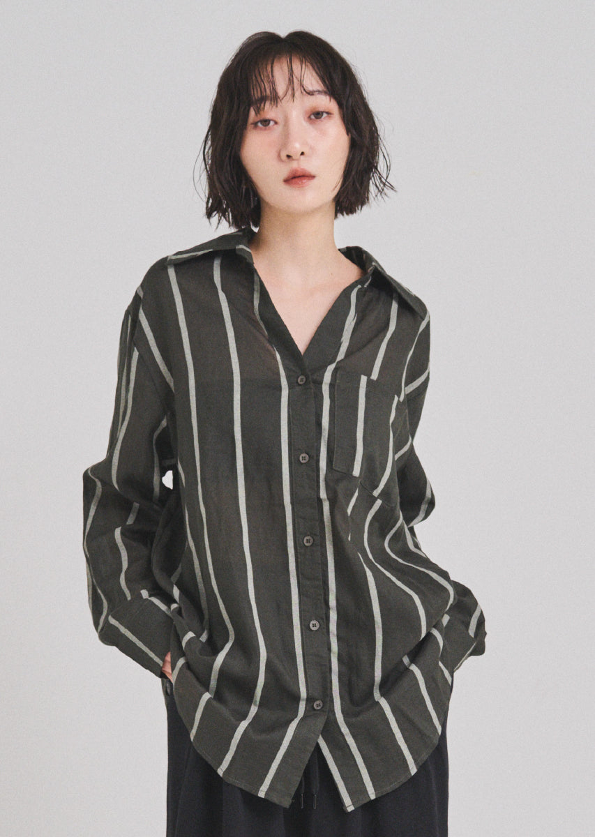 ストライプオーバーシャツ