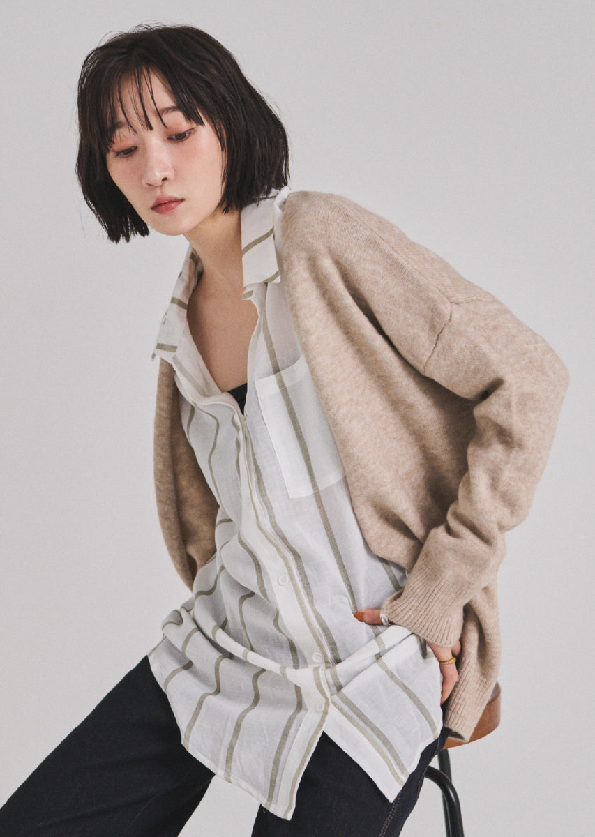 ストライプオーバーシャツ