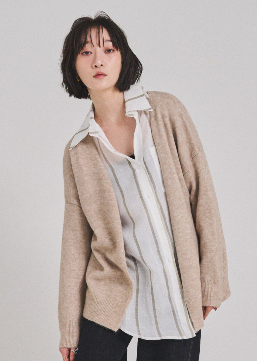 ストライプオーバーシャツ