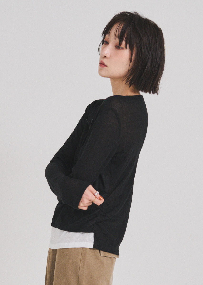 ハーフジップシアートップス