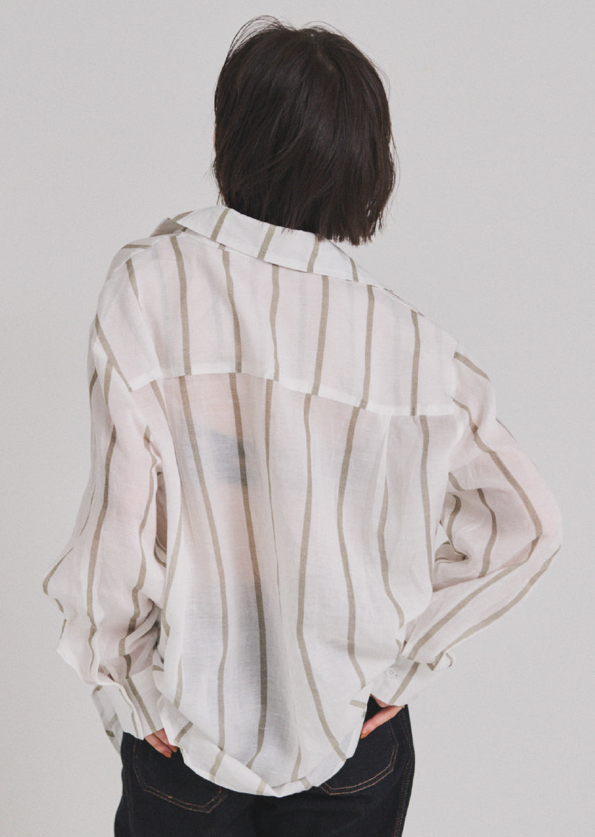 ストライプオーバーシャツ