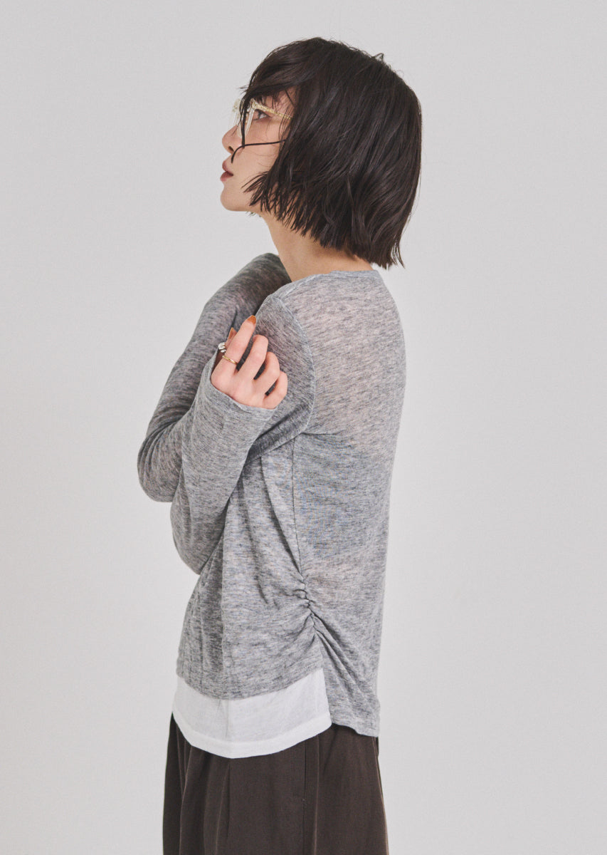 ハーフジップシアートップス