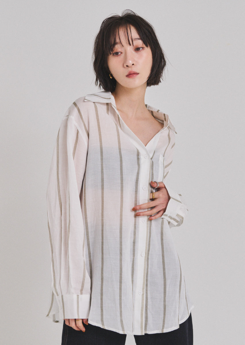 ストライプオーバーシャツ