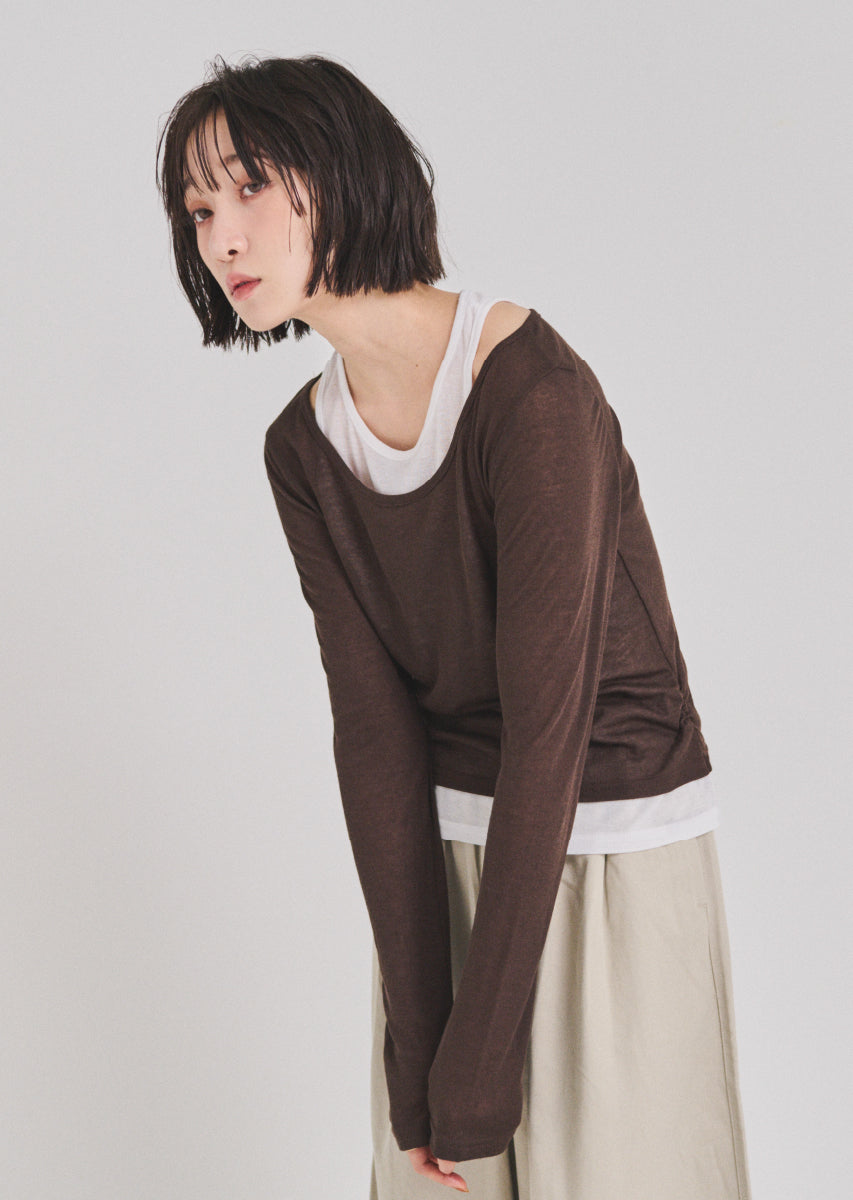 ロングスリーブレイヤードシアートップス