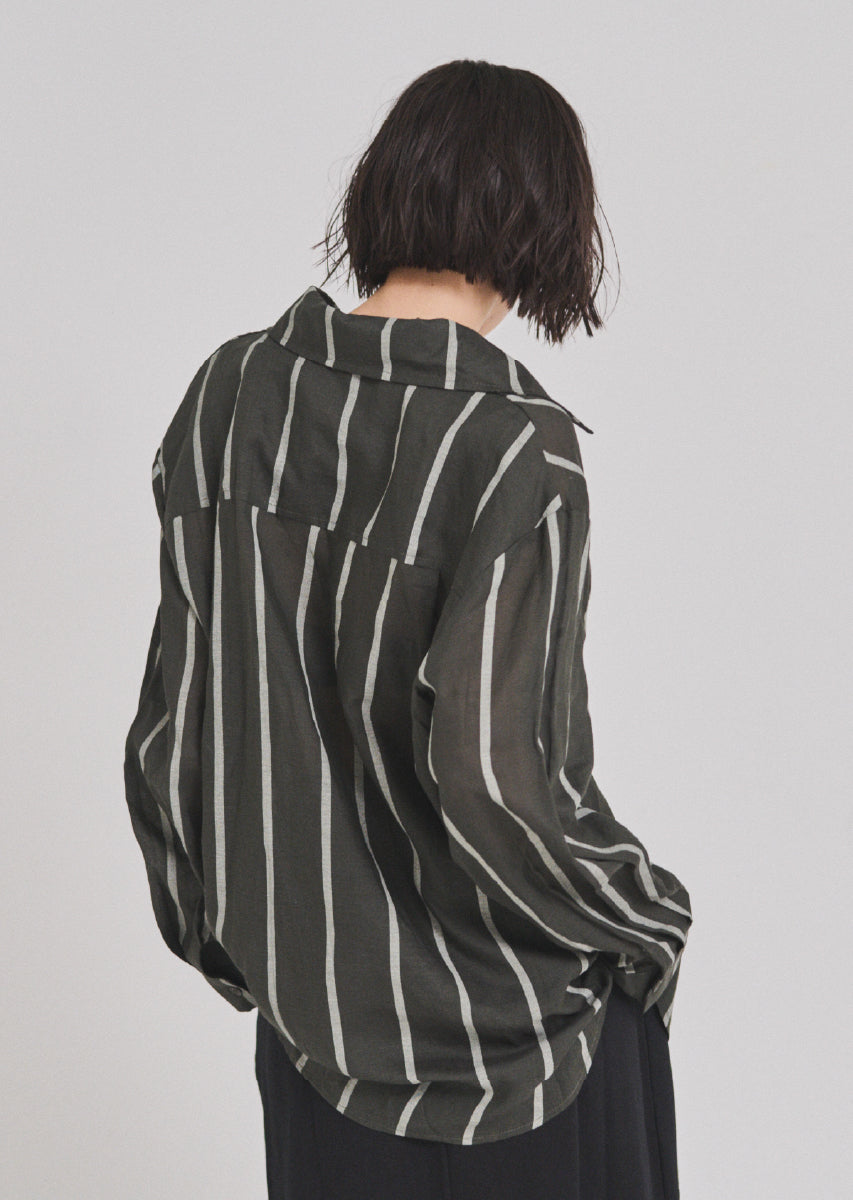 ストライプオーバーシャツ