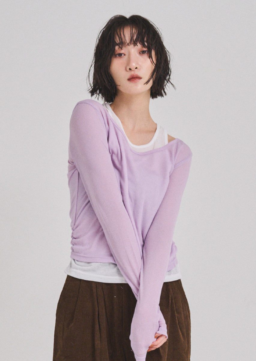 ロングスリーブレイヤードシアートップス