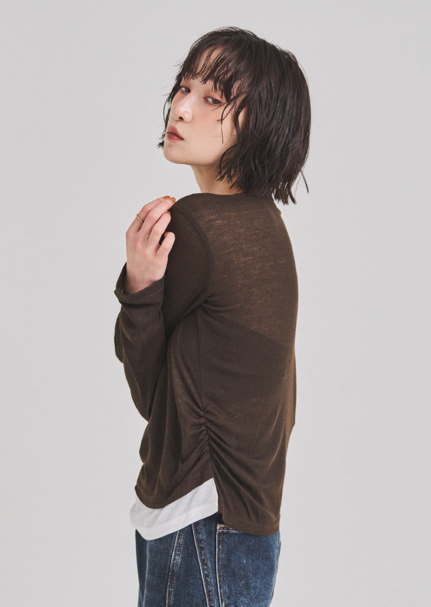 ハーフジップシアートップス