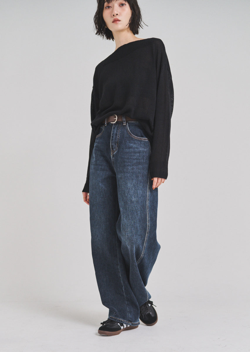 ベルトSETカーヴィーデニムパンツ