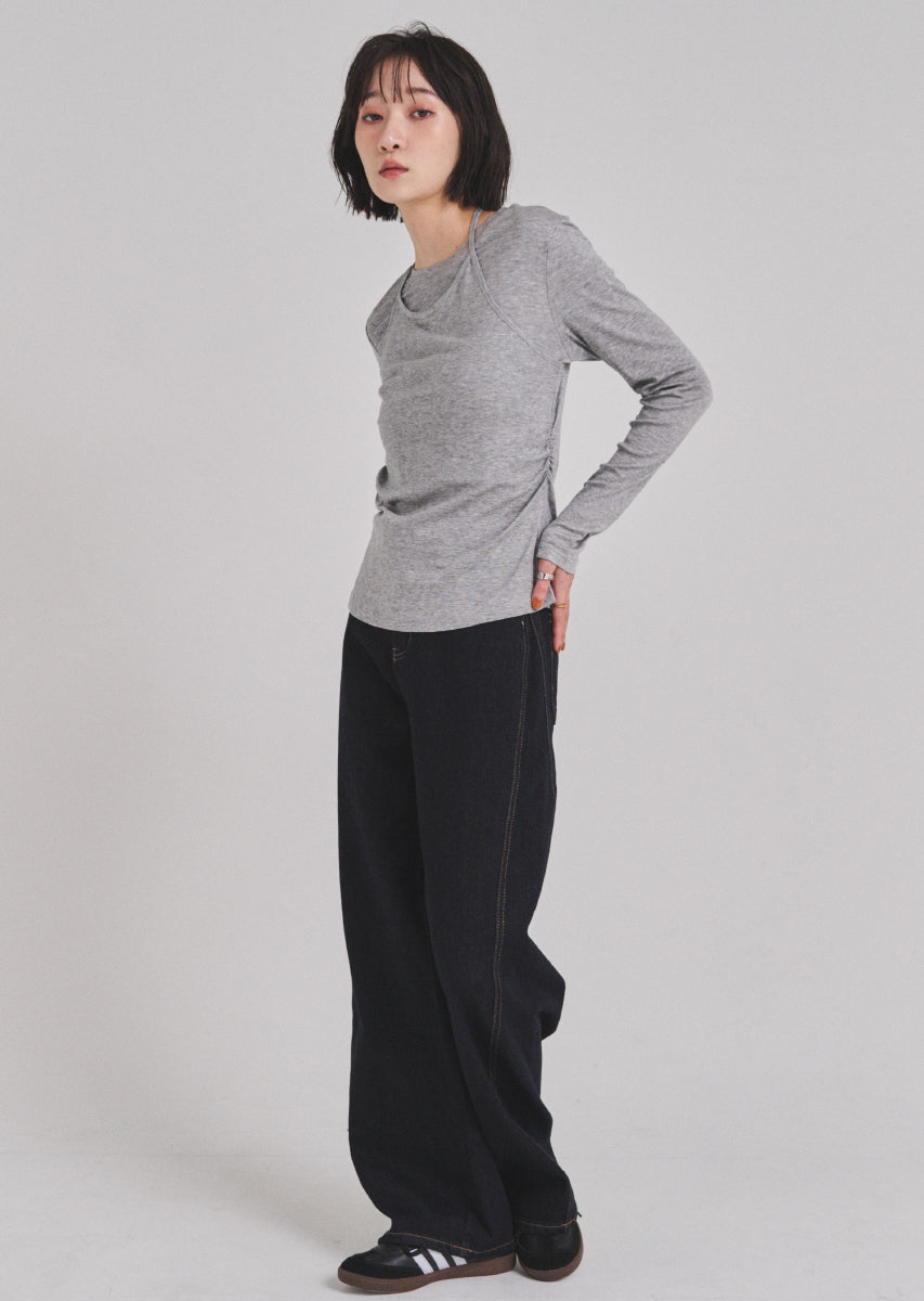 ベルトSETカーヴィーデニムパンツ