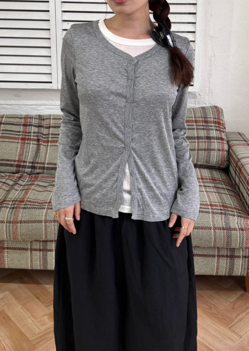 バイカラーソフトフィットカーディガン