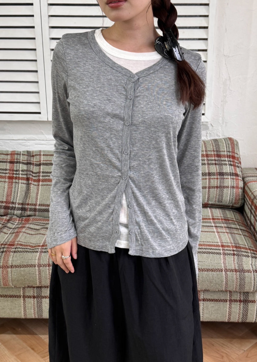 バイカラーソフトフィットカーディガン