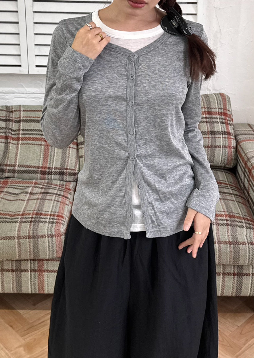 バイカラーソフトフィットカーディガン