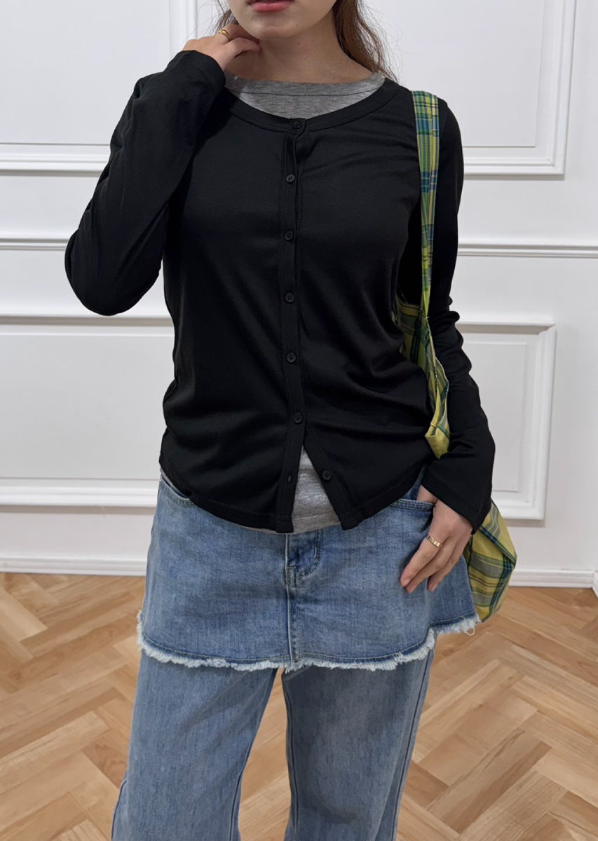 バイカラーソフトフィットカーディガン