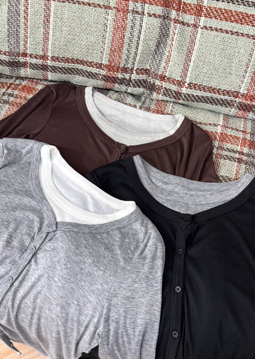 バイカラーソフトフィットカーディガン