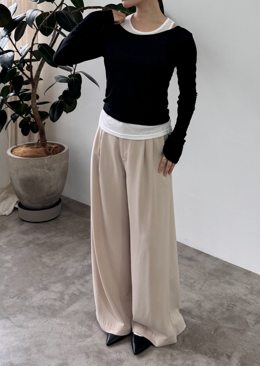 ロングスリーブレイヤードシアートップス