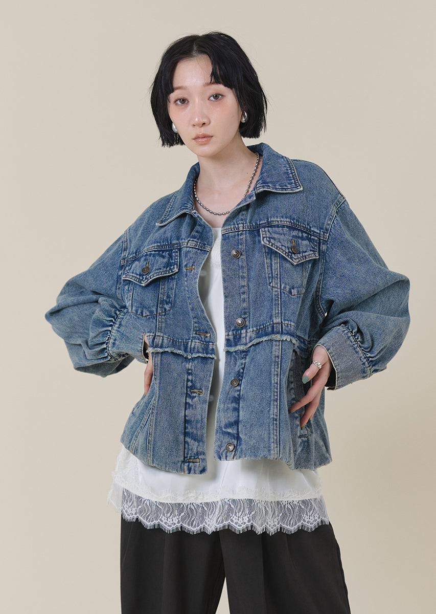 バルーンシルエットデニムブルゾン