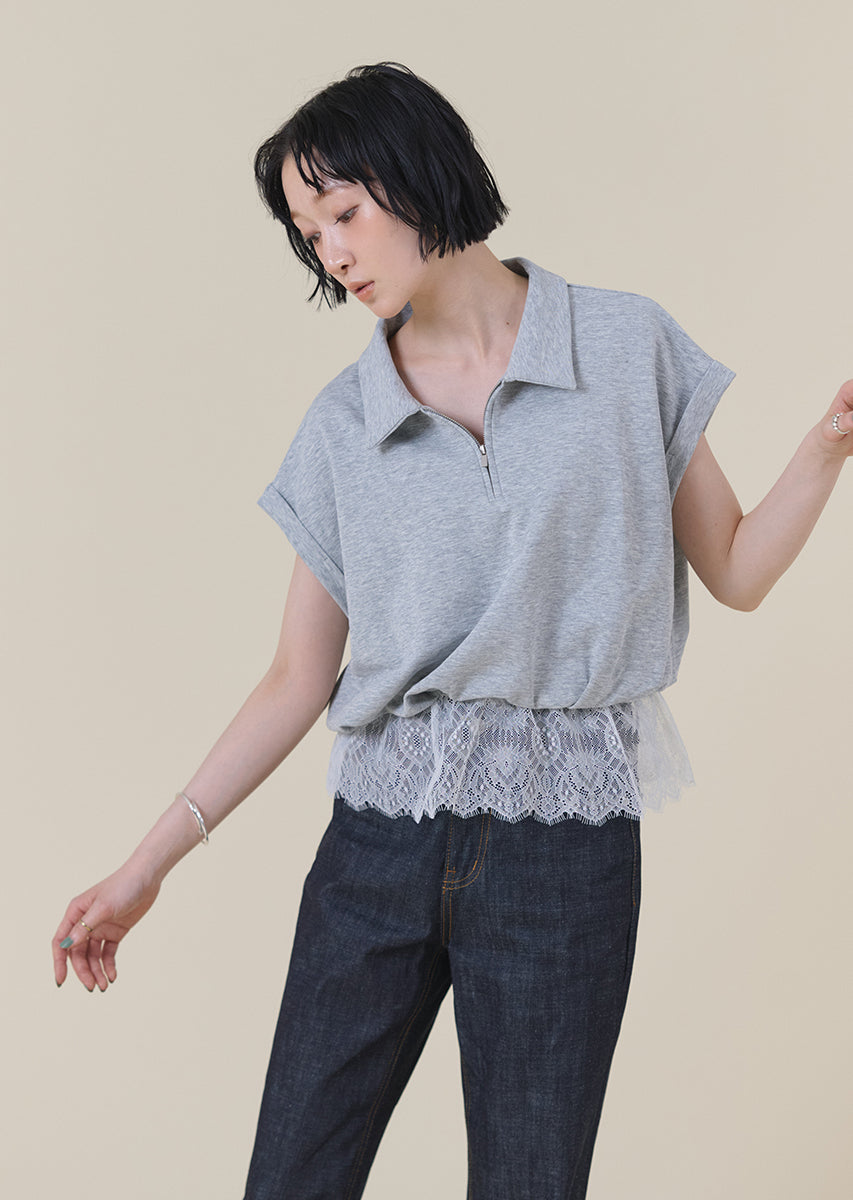 《追加》ハーフジップレースドッキングトップス