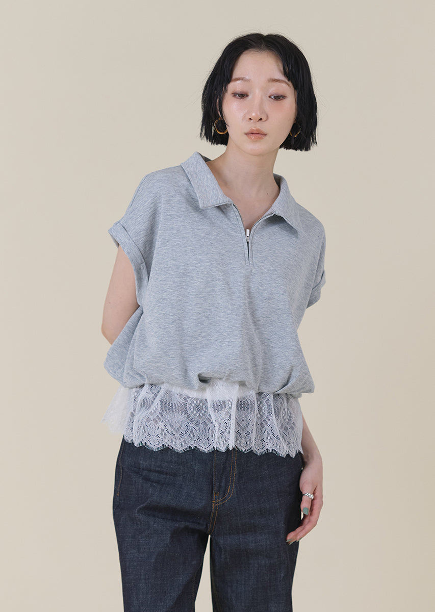 《追加》ハーフジップレースドッキングトップス