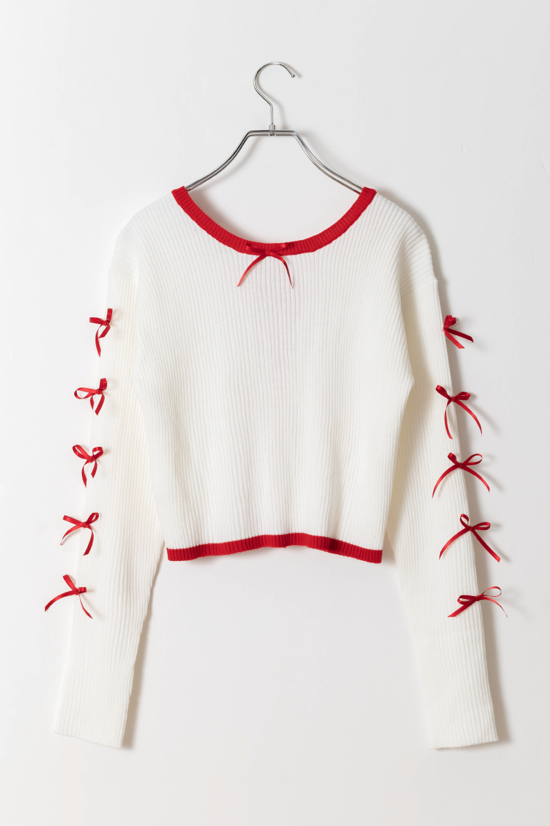 BICOLOR LACE UP RIB KNIT