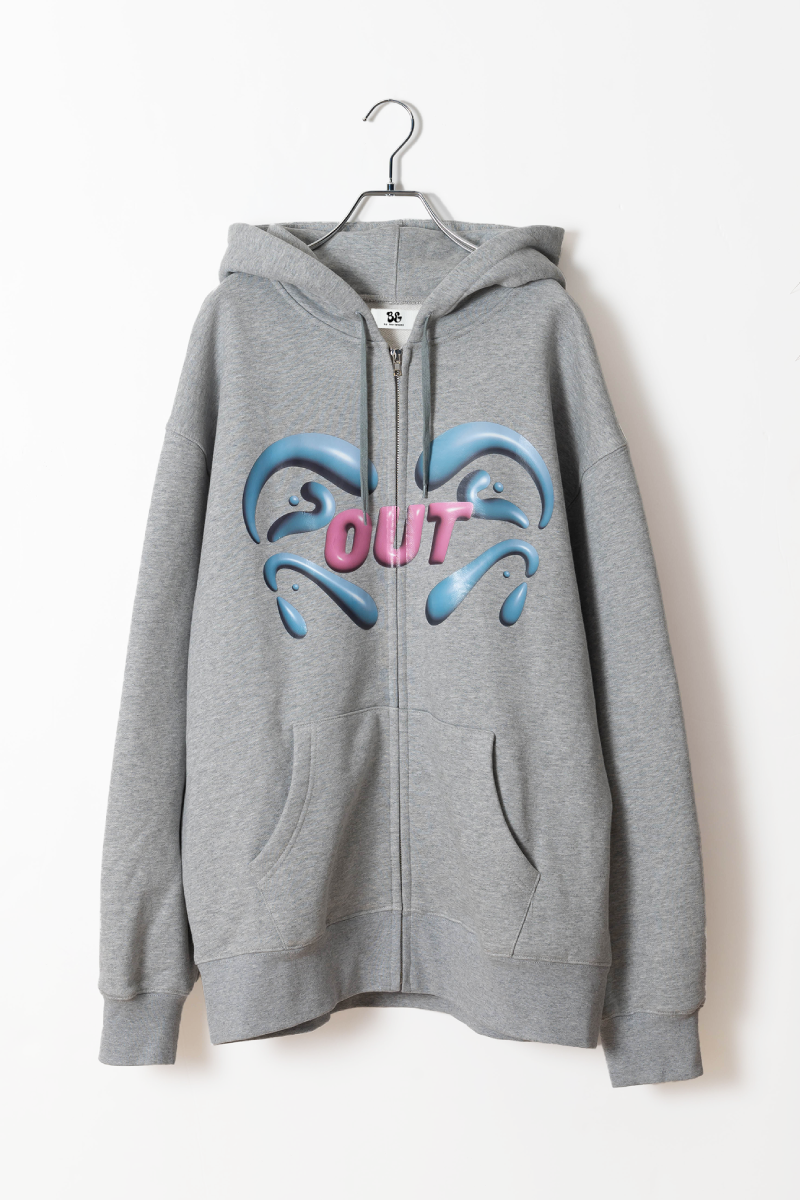 OUT BIG ZIP HOODIE