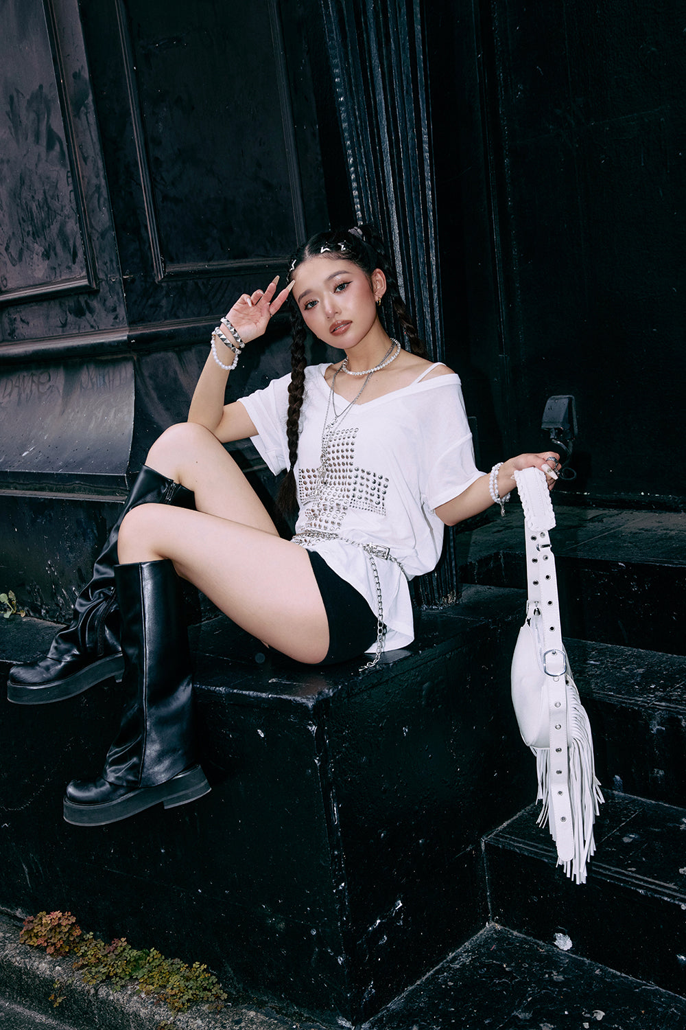 【Hina × Yuna】スタッズクロスT