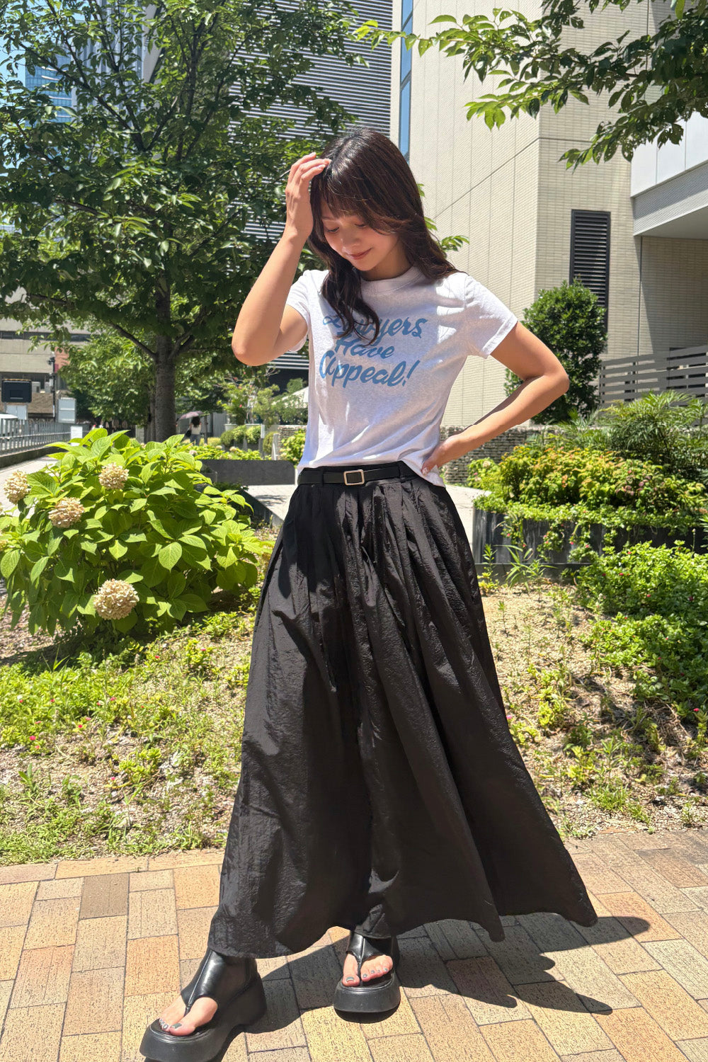 メッセージロゴプリントTシャツ