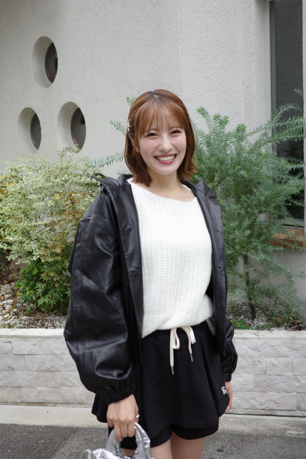 フェイクレザーオーバーサイズジャケット