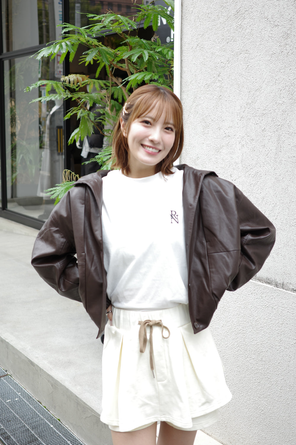 フェイクレザーオーバーサイズジャケット フェイクレザーオーバーサイズジャケット