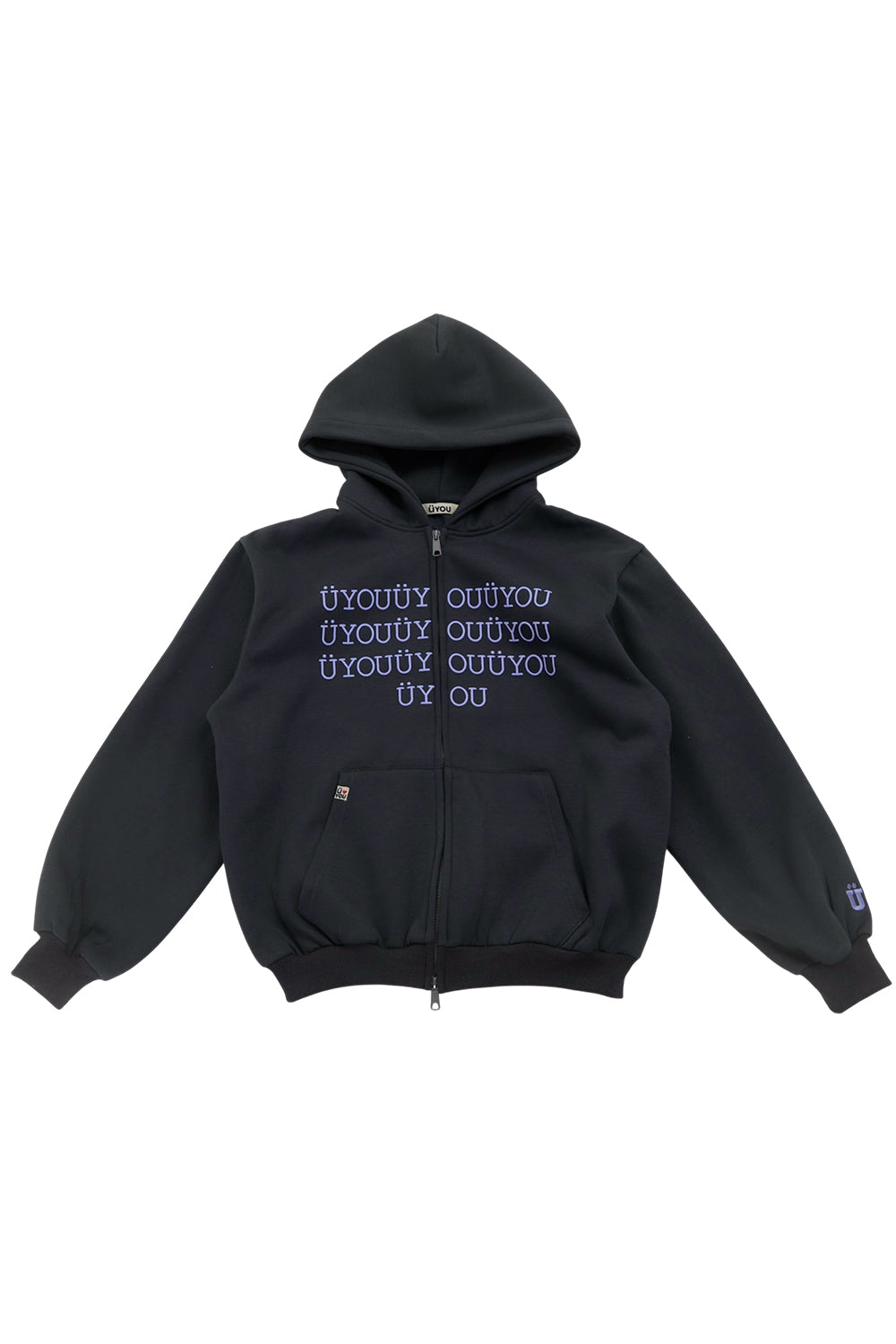 BUBBLE LOGO ZIP HOODIE CHARCOAL GRAY