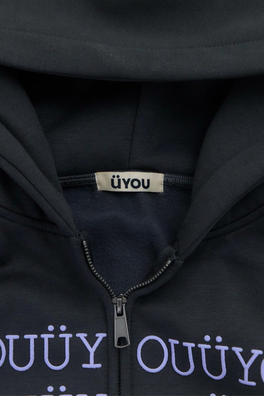BUBBLE LOGO ZIP HOODIE CHARCOAL GRAY