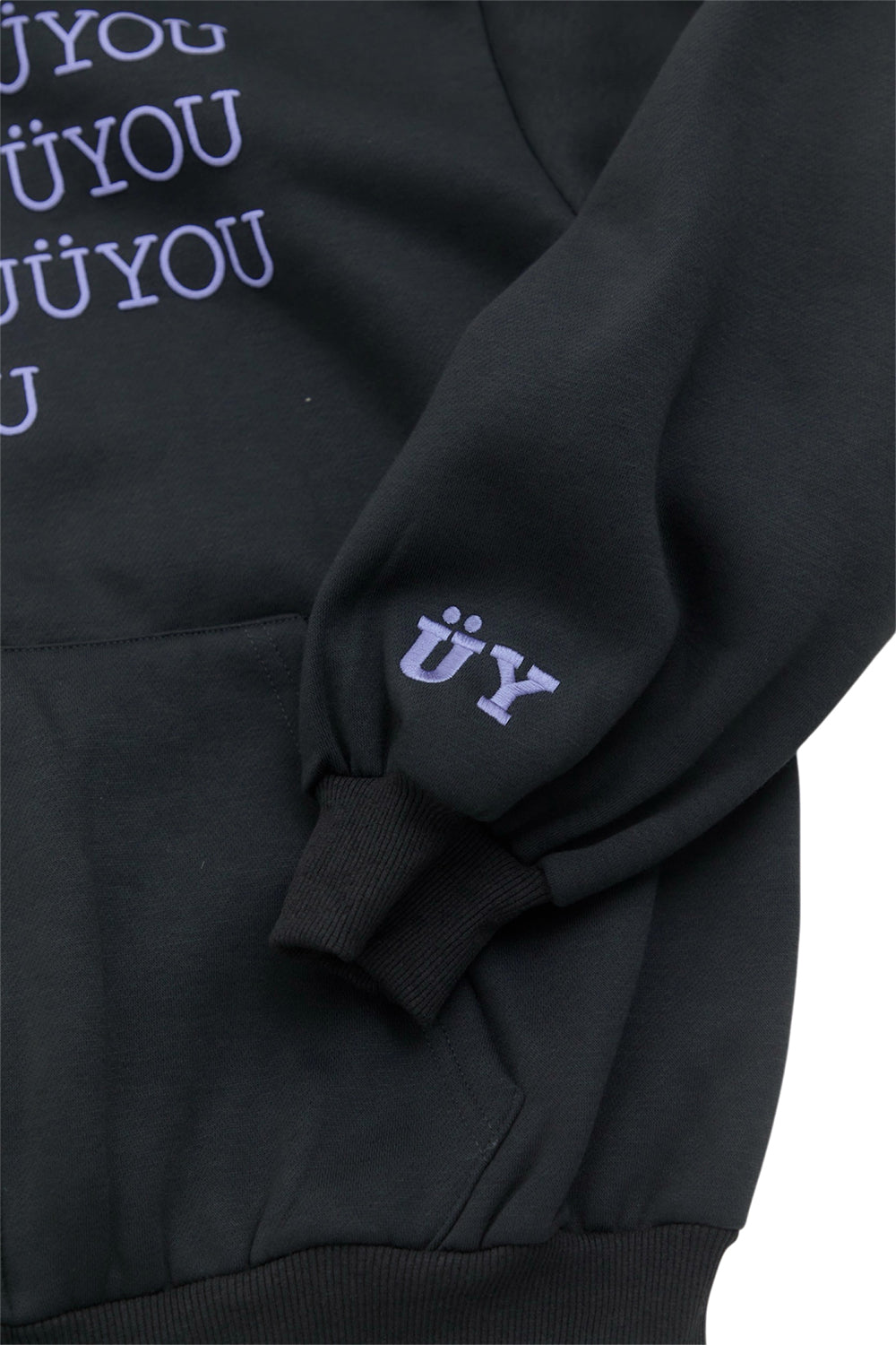 BUBBLE LOGO ZIP HOODIE CHARCOAL GRAY