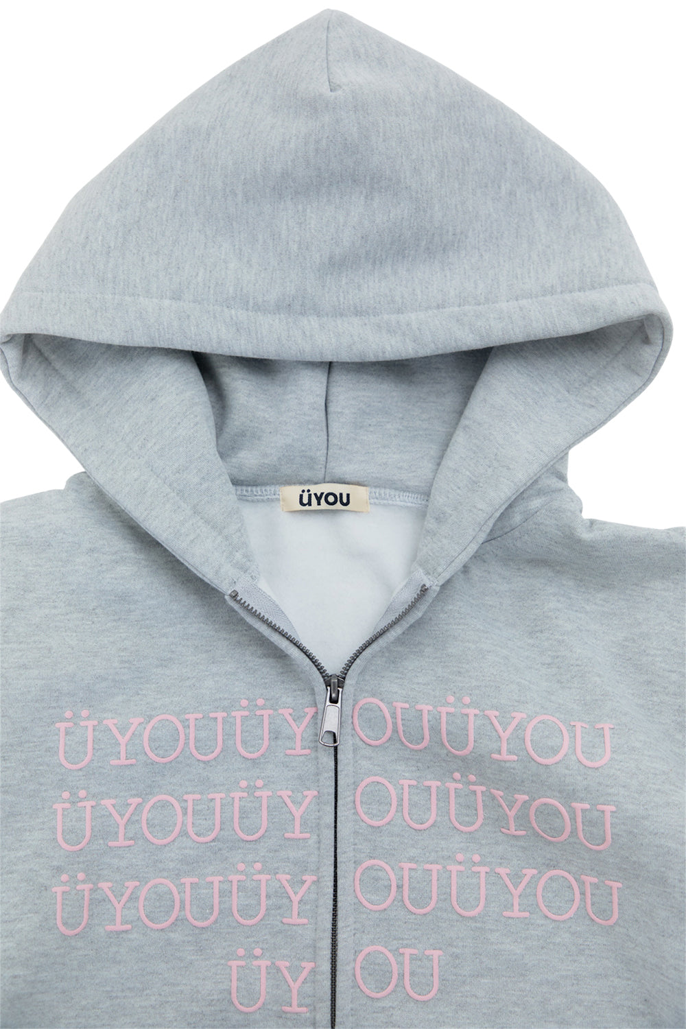 BUBBLE LOGO ZIP HOODIE LIGHT GRAY