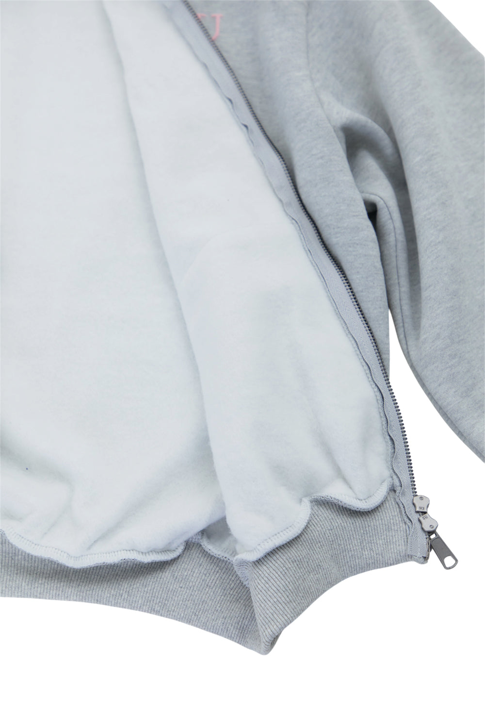 BUBBLE LOGO ZIP HOODIE LIGHT GRAY