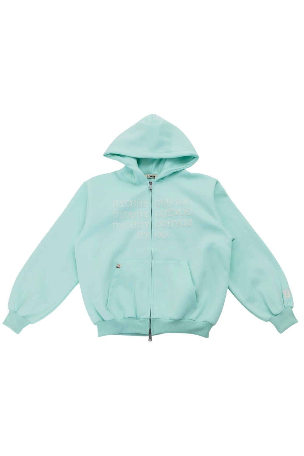 BUBBLE LOGO ZIP HOODIE MINT