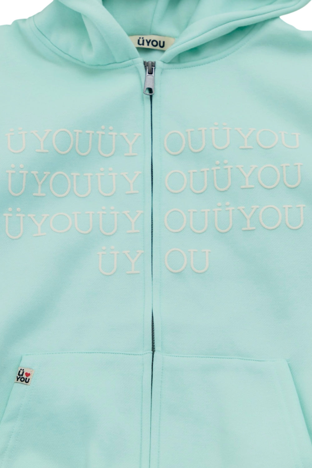 BUBBLE LOGO ZIP HOODIE MINT