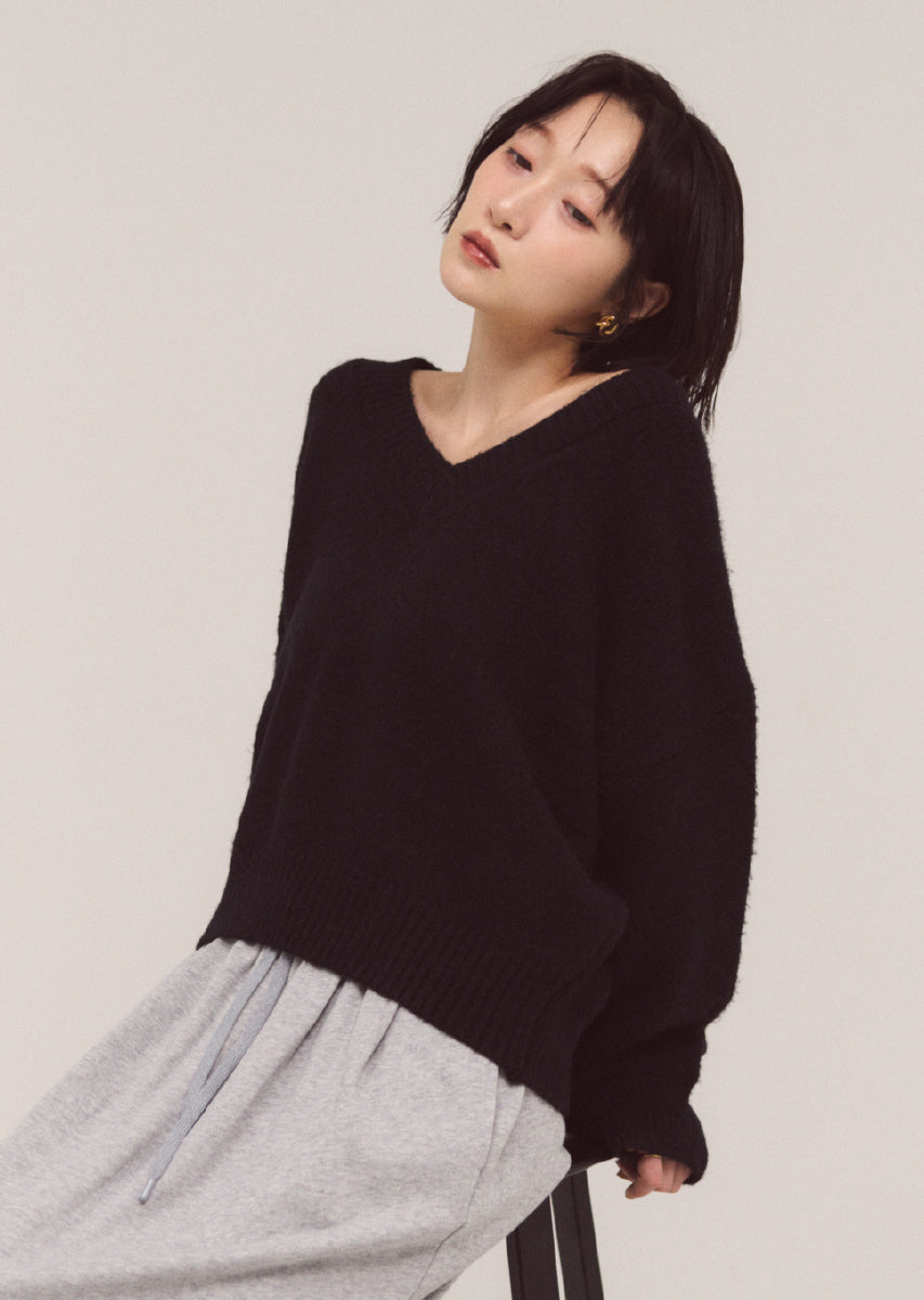 コージーVネックニット