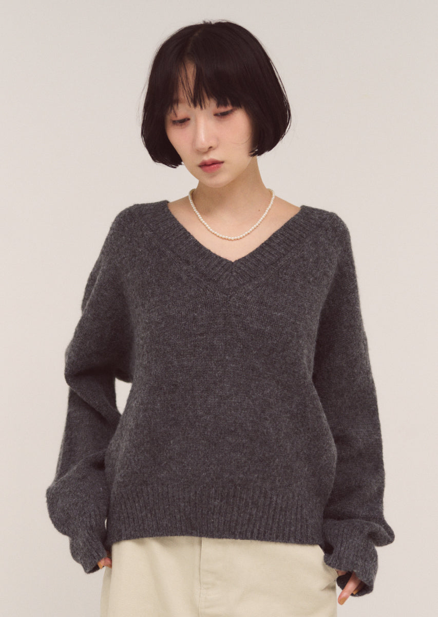 コージーVネックニット