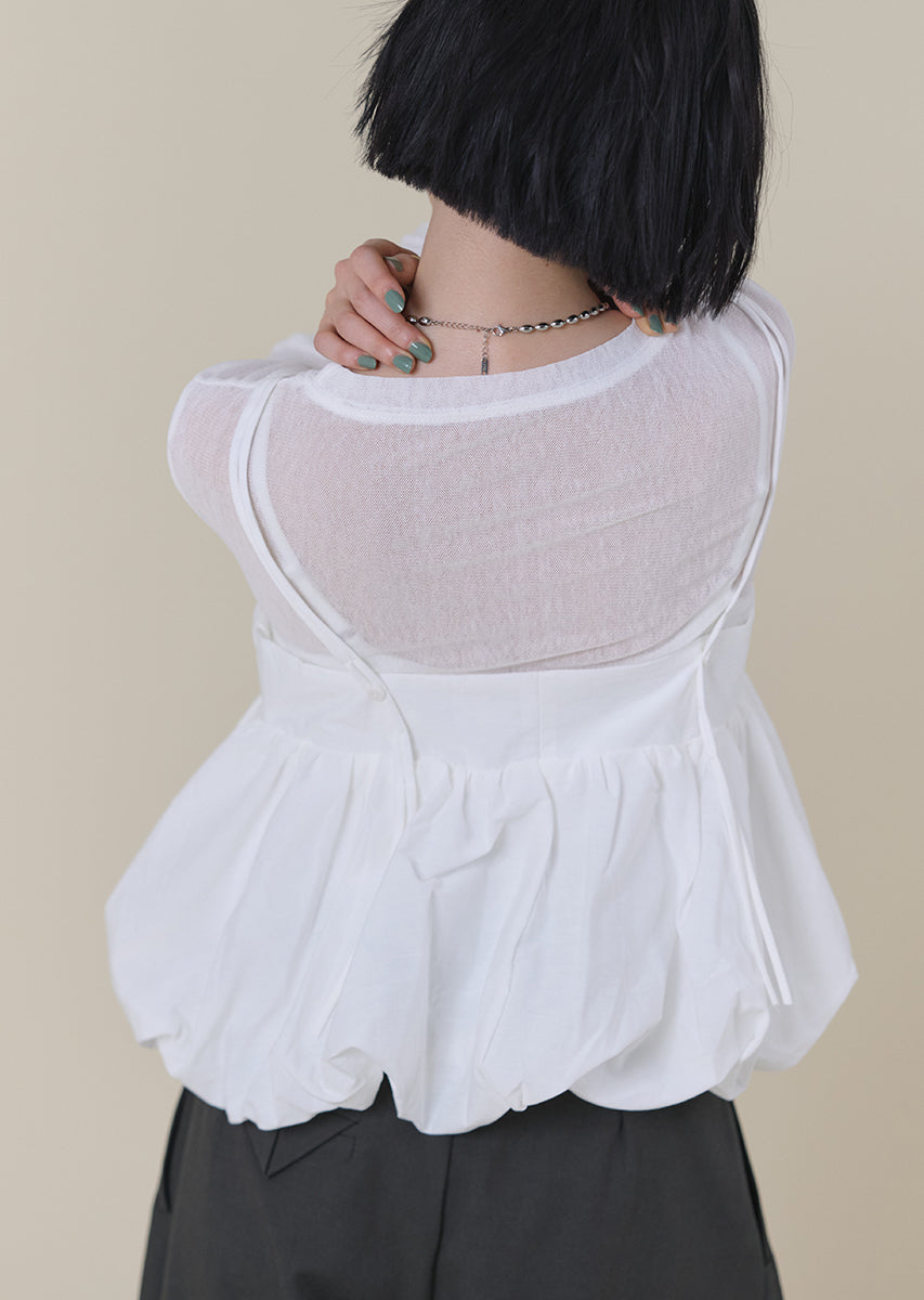 バルーンキャミレイヤードトップス