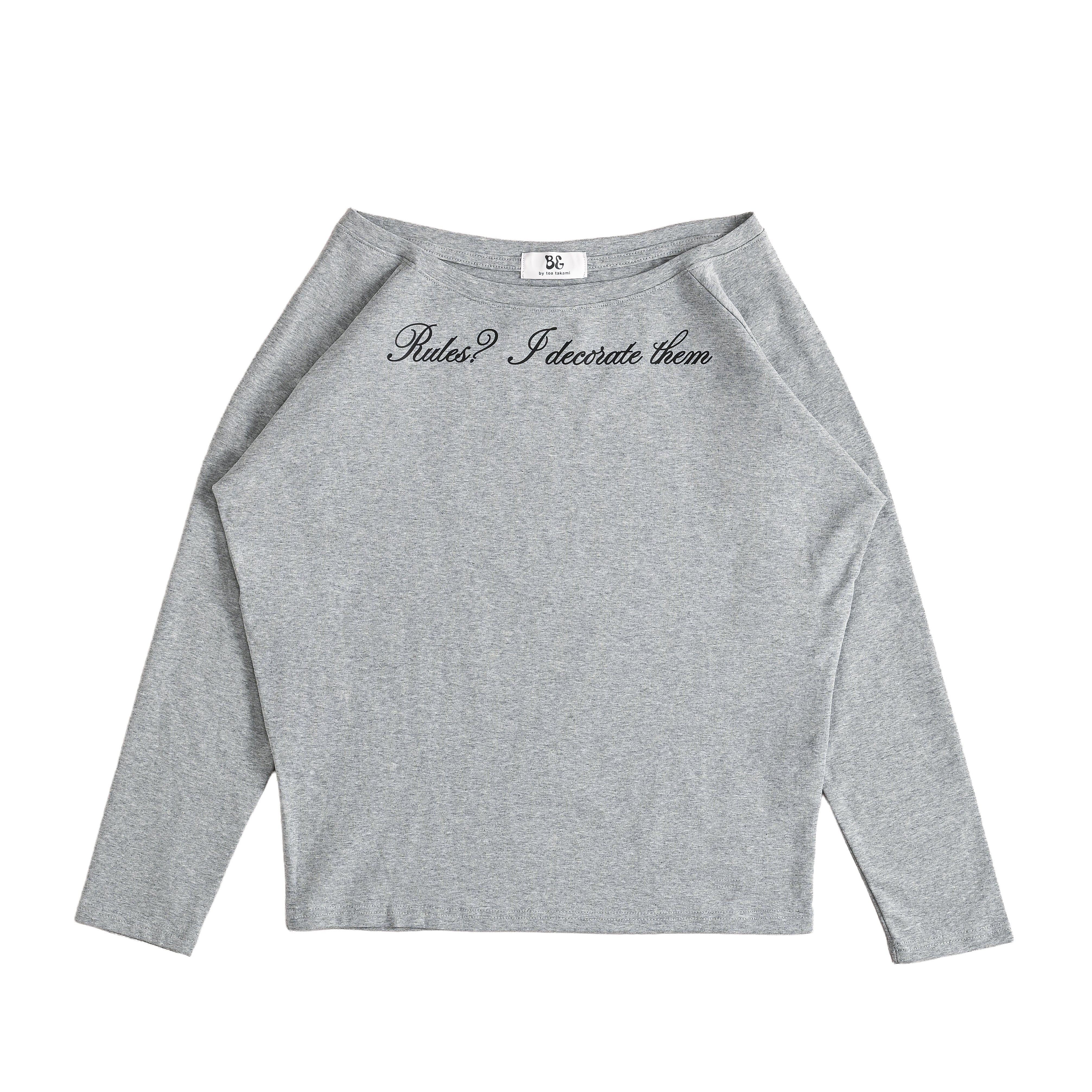 OFF SHOULDER LOGO TOPS gray image
