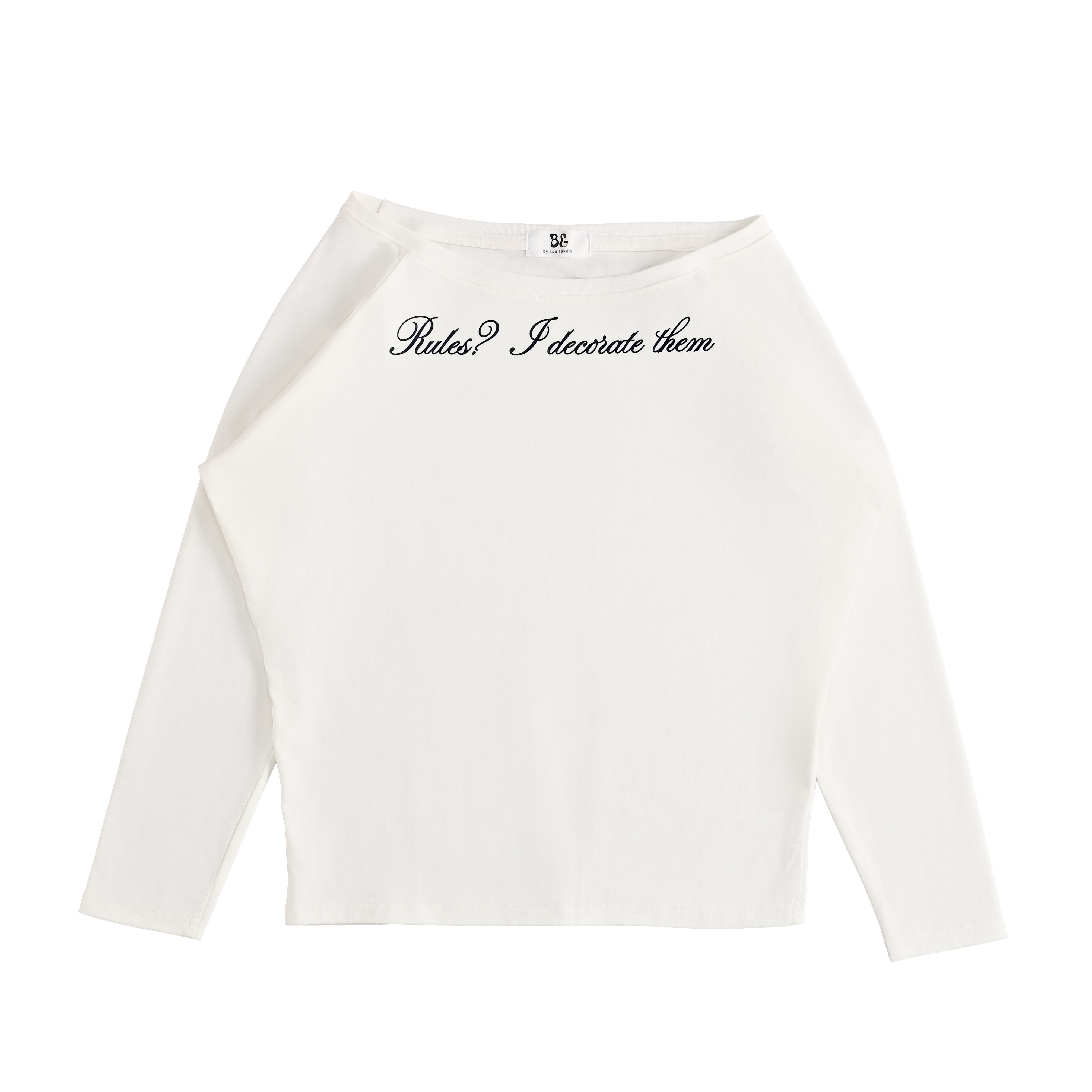 OFF SHOULDER LOGO TOPS white image