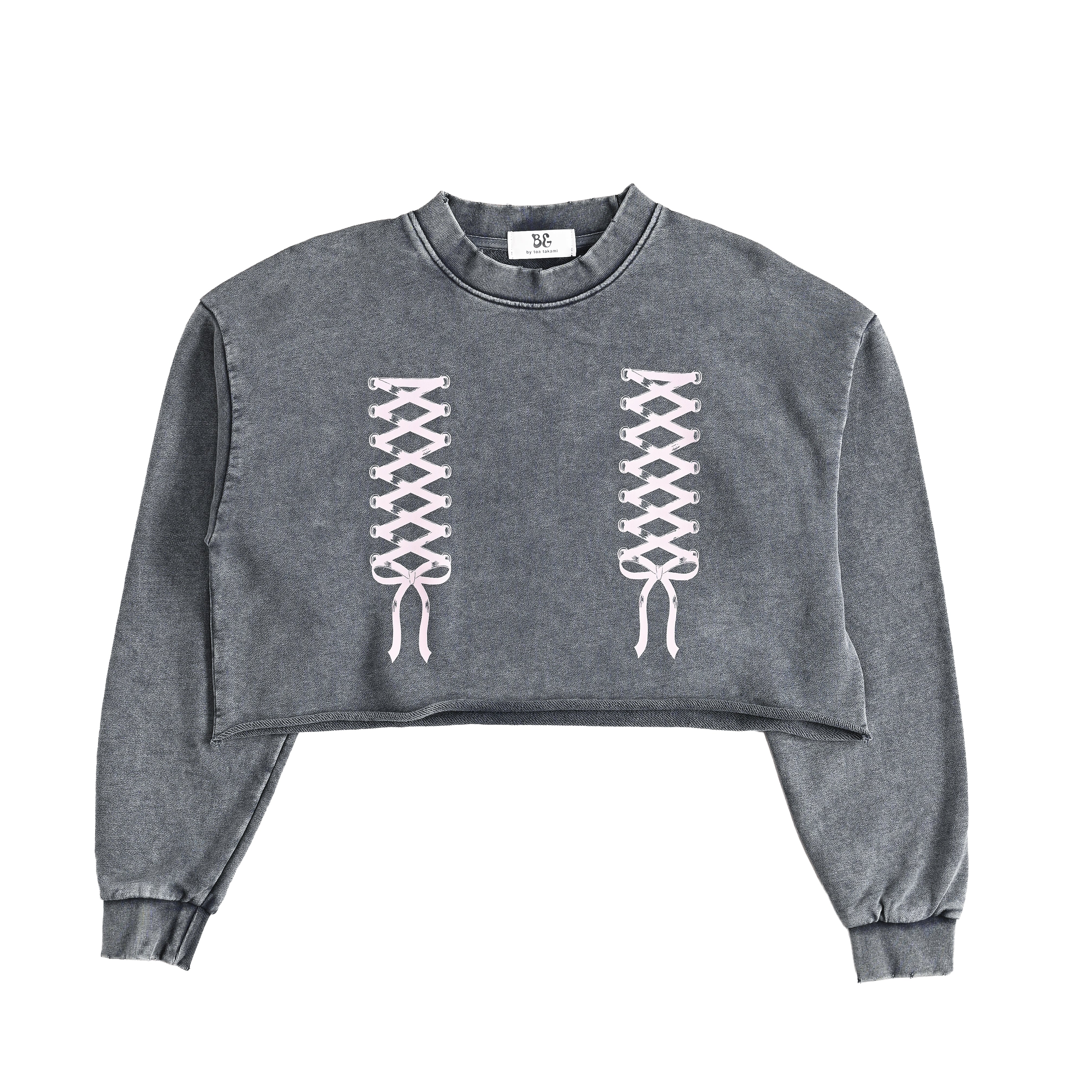 LACE UP SHORT TOPS dark-gray image